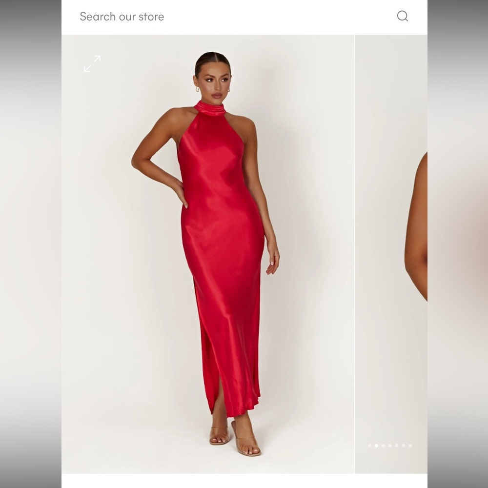 Meshki Satin Drape Back Maxi Dress - Claire - Picture 2 of 4